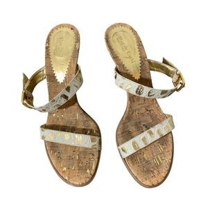 F1- Max de Carlo Women’s 8.5 Gold and Cream Sandals